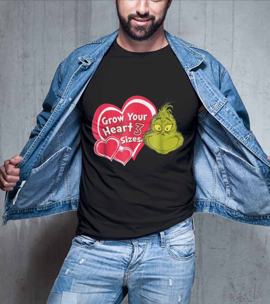 Dr Seuss Grinch Grow Your Heart 3 Sizes T-Shirt