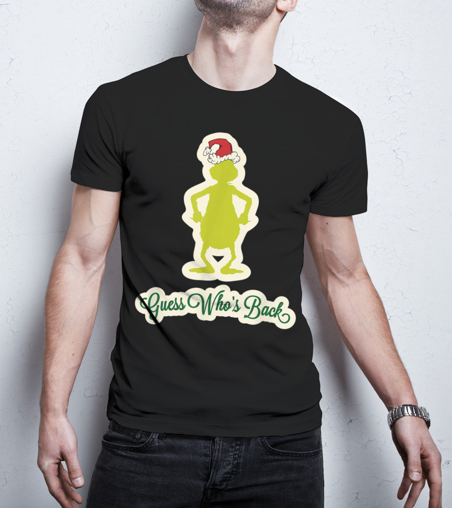 Dr Seuss Grinch Guess Who's Back Santa Hat T-Shirt