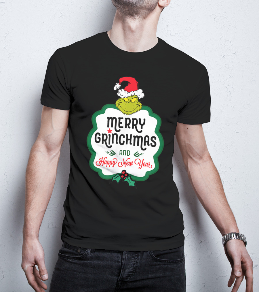 Merry Grinchmas And Happy New Year Dr Seuss Grinch T-Shirt