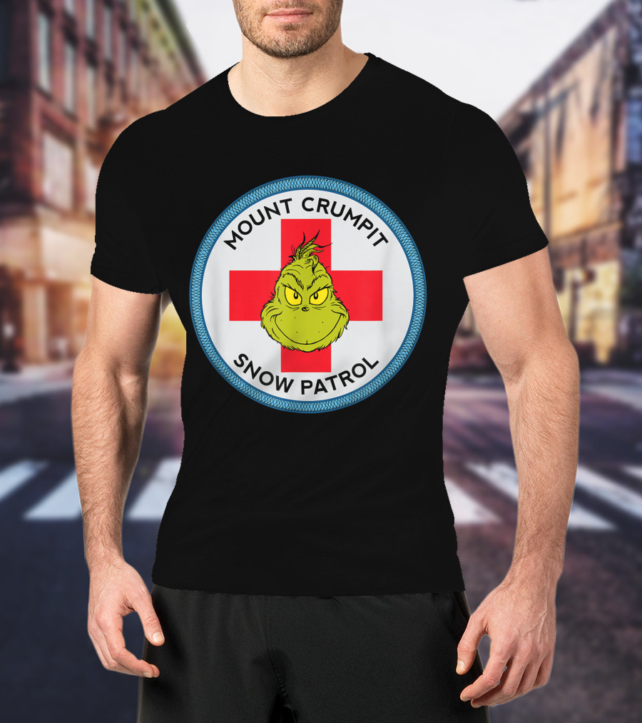 Mount Crumpit Grinch Snow Patrol Red Cross Badge T-Shirt