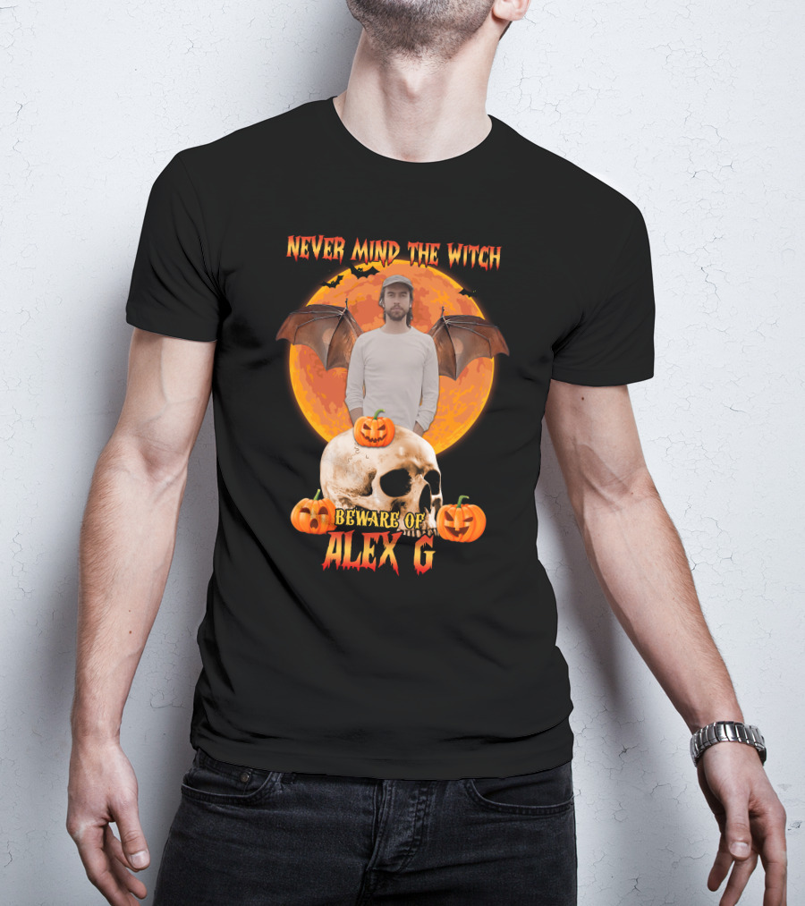 Never Mind The Witch Beware Of Alex G Halloween Skull Pumpkins T-Shirt