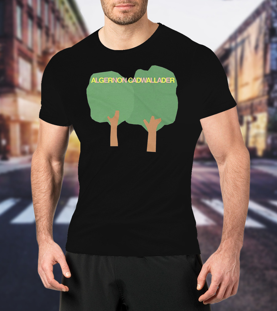 ALGERNON CADWALLADER Two Green Trees With Brown Trunks On A T-Shirt