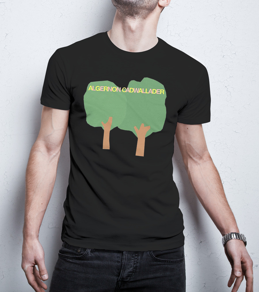 ALGERNON CADWALLADER Two Green Trees With Brown Trunks On A T-Shirt