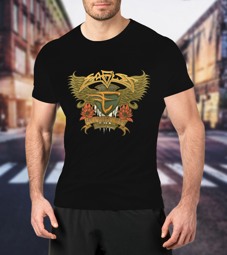 EAGLES HELL FREEZES OVER Music Legend Wings Roses Shield T-Shirt