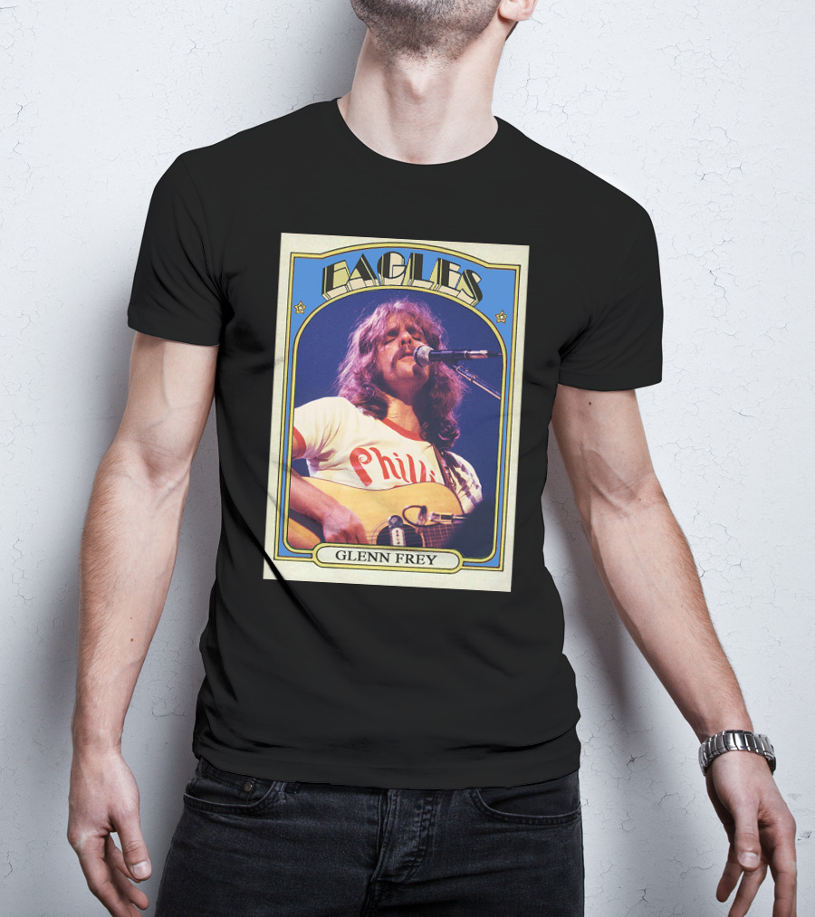 Eagles Glenn Frey Vintage Phillies Tee Card T-Shirt