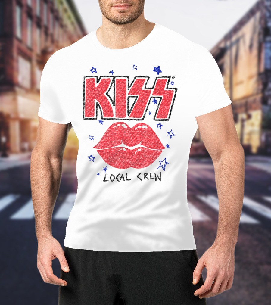 KISS Local Crew Lips And Stars T-Shirt