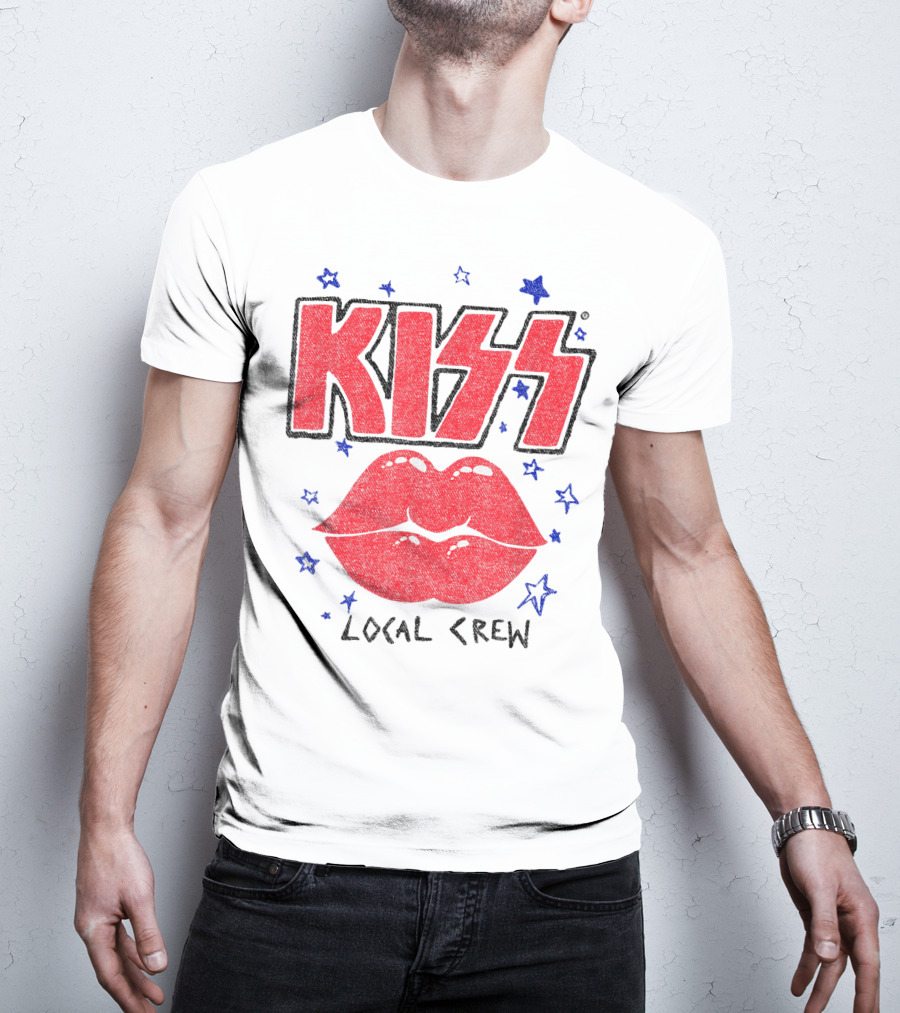 KISS Local Crew Lips And Stars T-Shirt