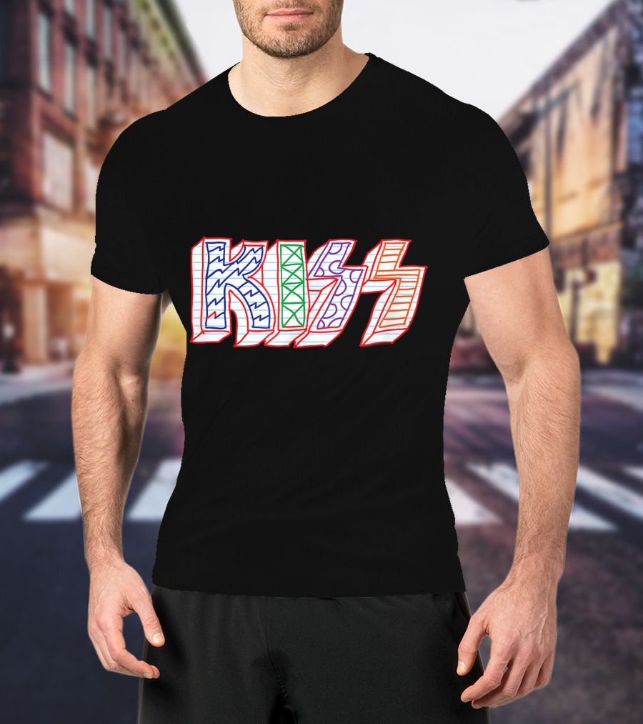 KISS Colorful Sketch Pattern Notebook T-Shirt