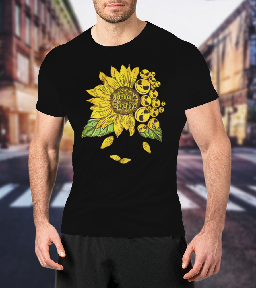 Nightmare Before Christmas You Are My Sunshine Sunflower Icons T-Shirt