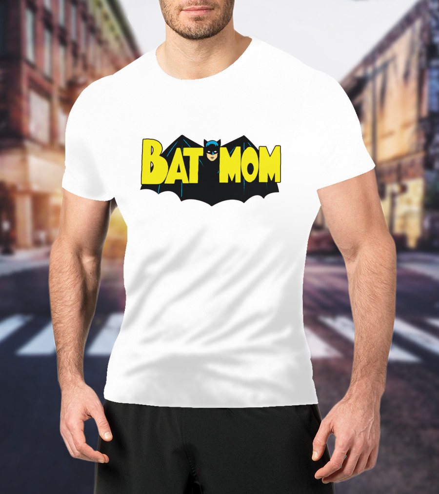 BATMOM Batman Logo Parody Cartoon T-Shirt