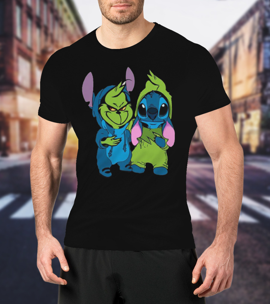 Stitch Grinch Mashup Hoodie Duo T-Shirt