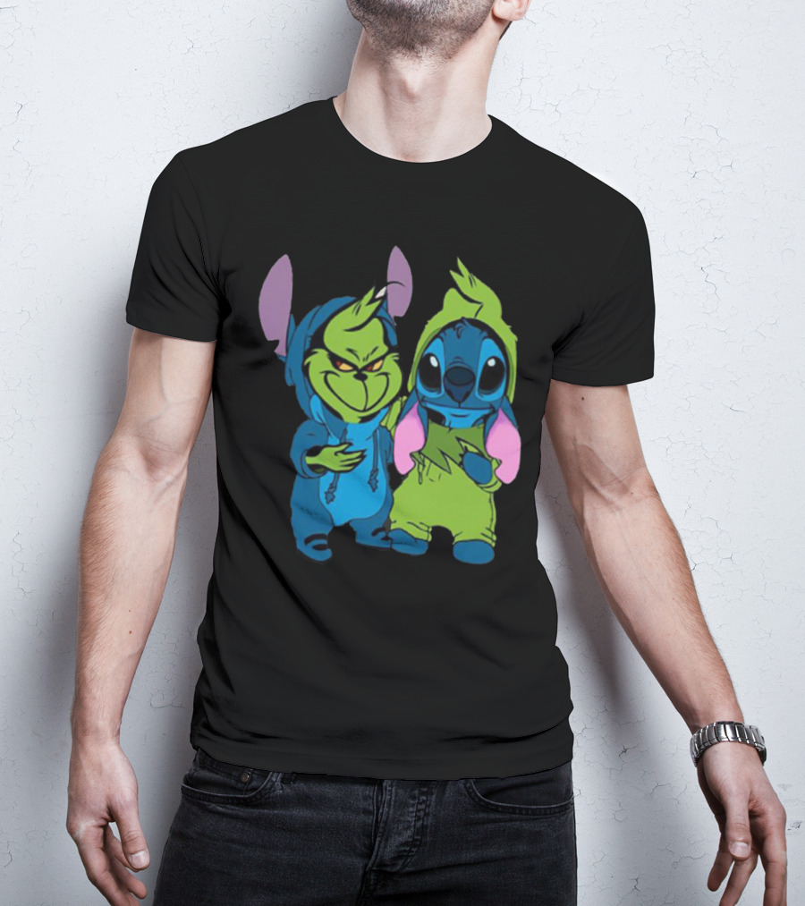 Stitch Grinch Mashup Hoodie Duo T-Shirt