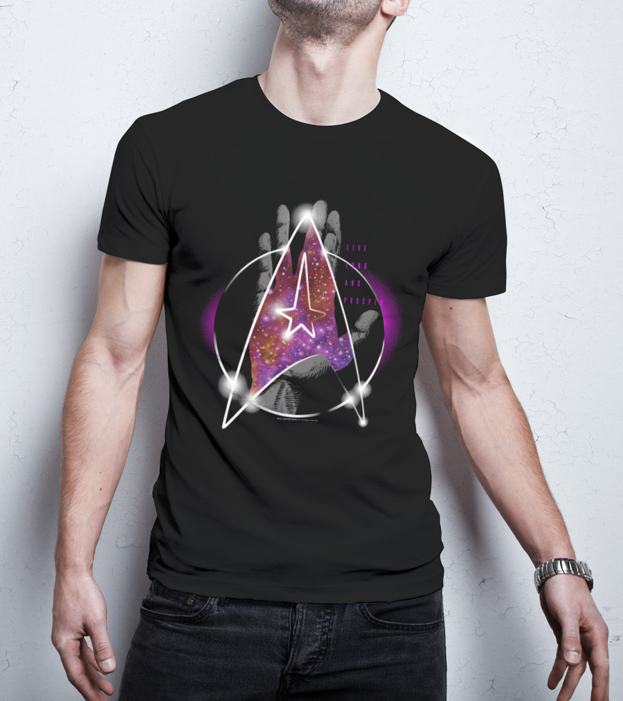 Star Trek Live Long And Prosper Galaxy Hand T-Shirt