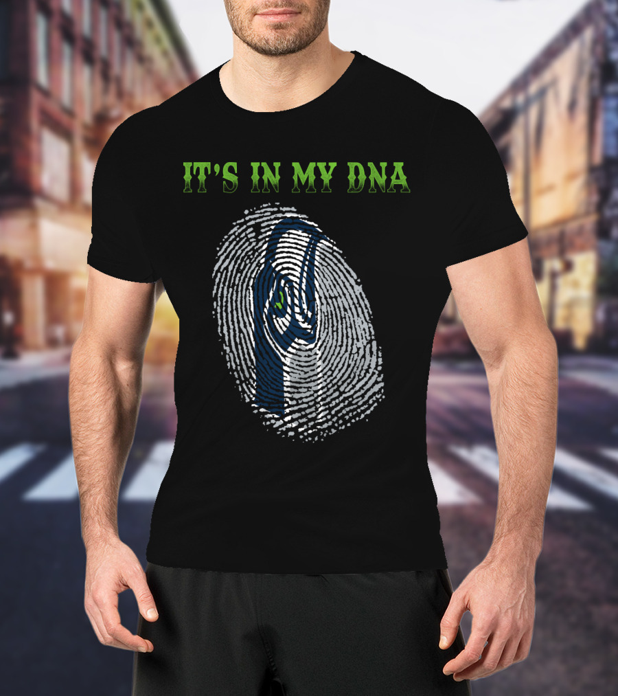 It's In My Dna Seattle Seahawks Fingerprint T-Shirt