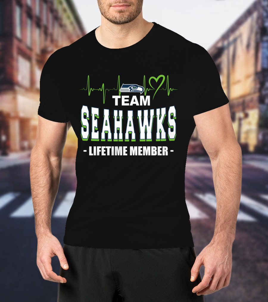 Seattle Seahawks Team Lifetime Member Heartbeat T-Shirt
