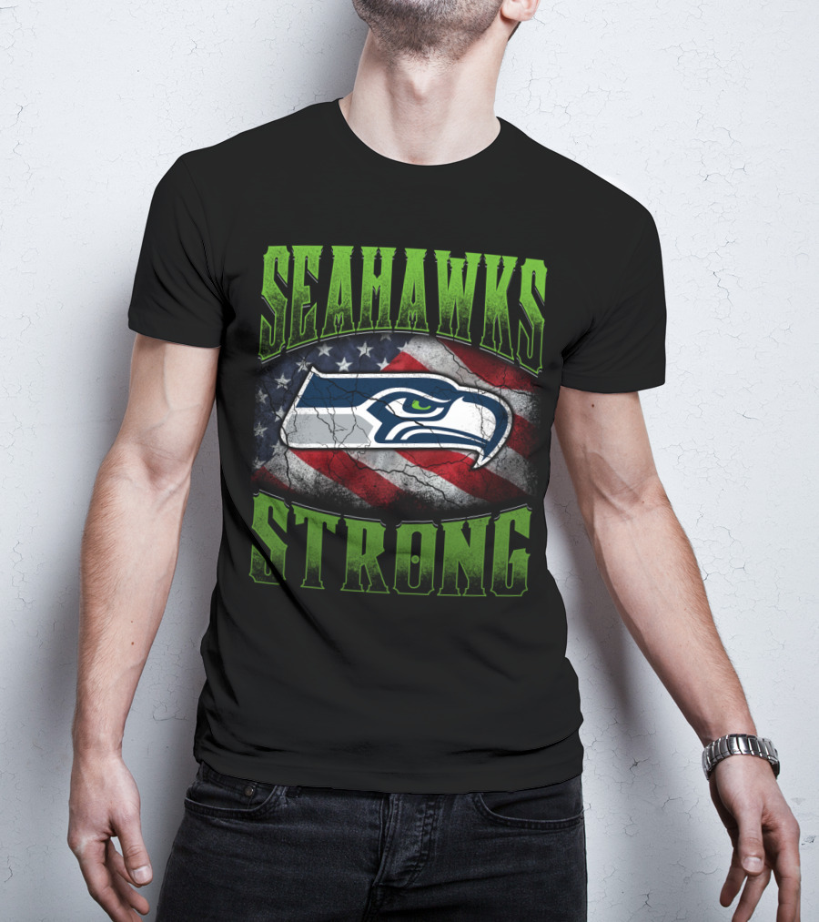 Seahawks Strong Usa Flag T-Shirt
