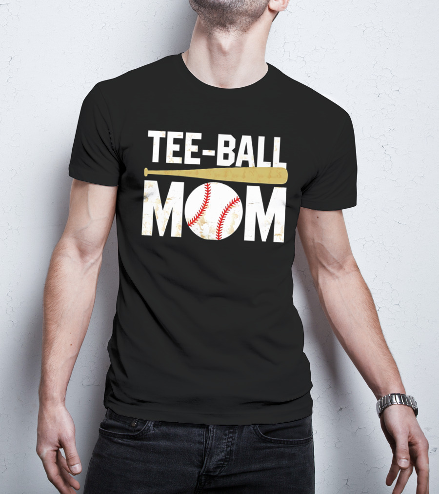 Tee-Ball Mom Baseball Softball Mama Tball Supporter T-Shirt