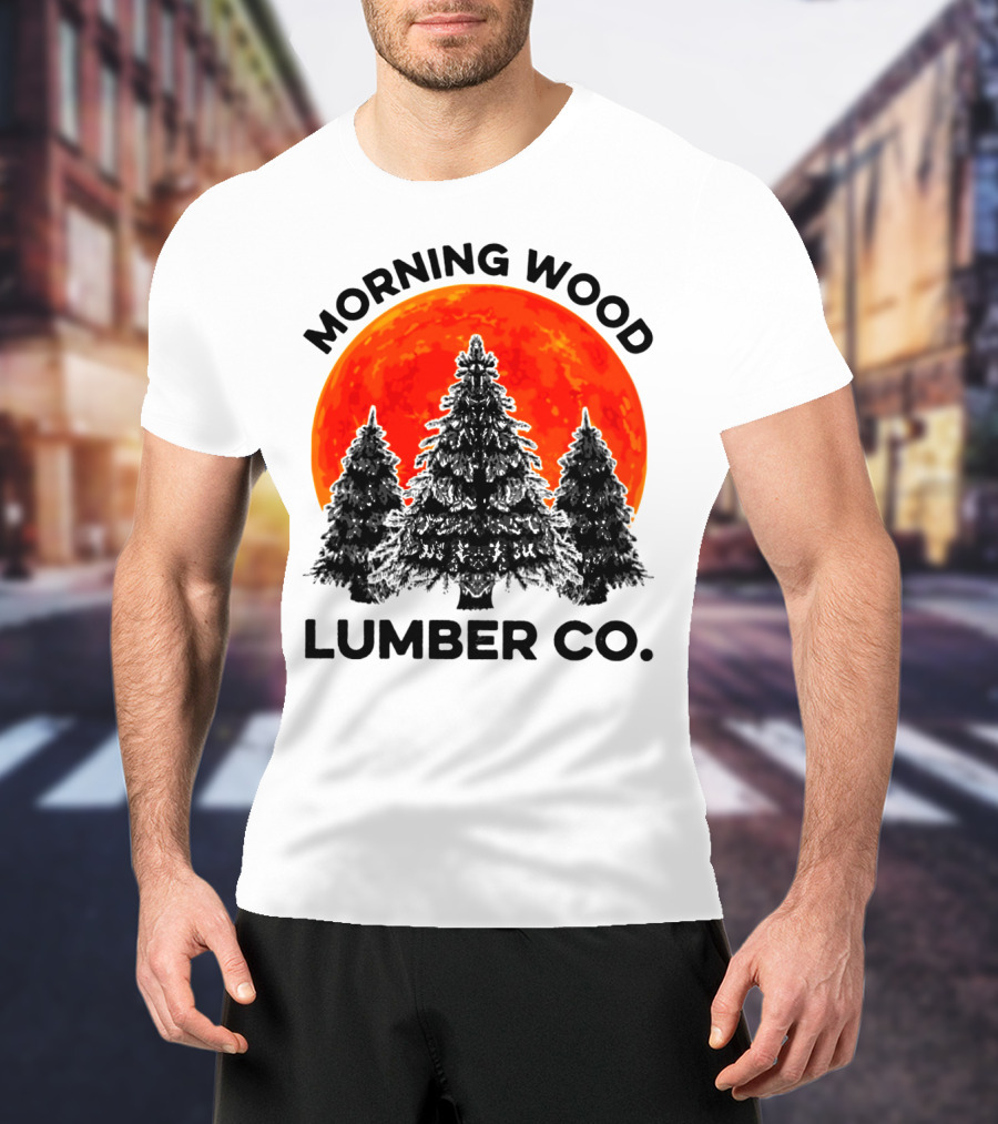 Morning Wood Lumber Co Sunlit Forest Scene T-Shirt