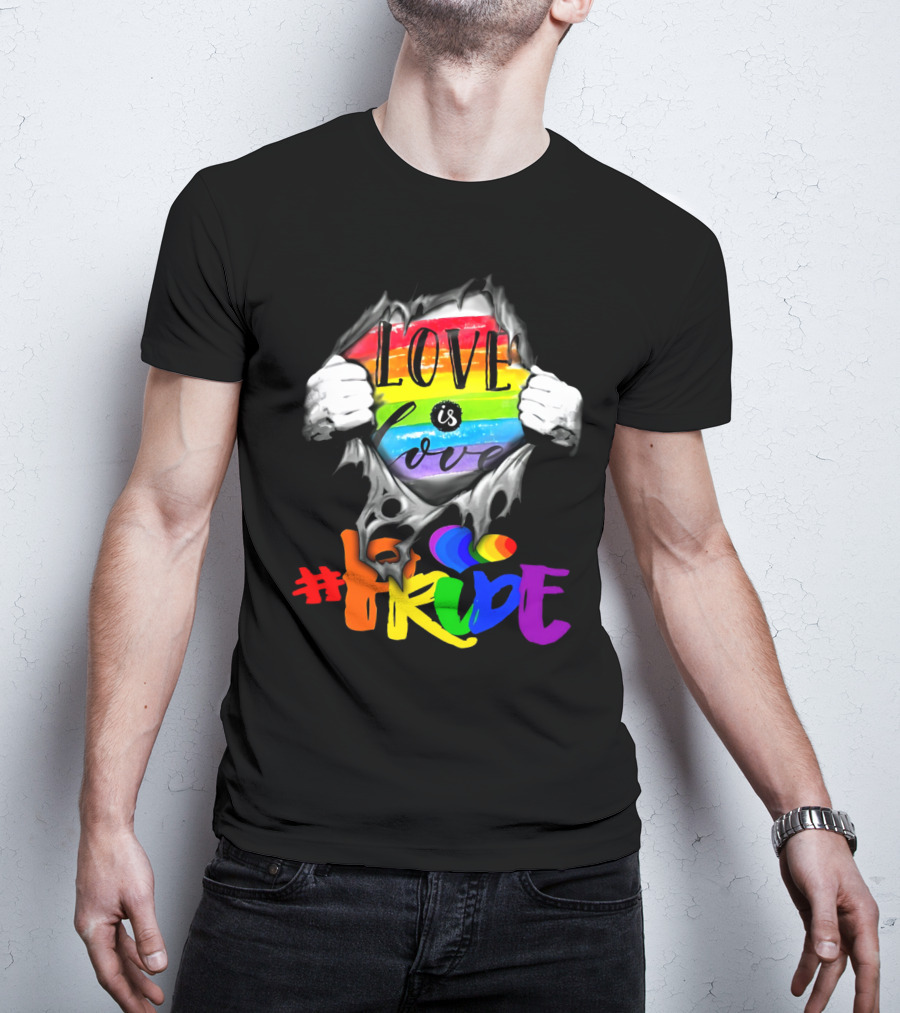 Love Is Love Rainbow Pride Hashtag T-Shirt