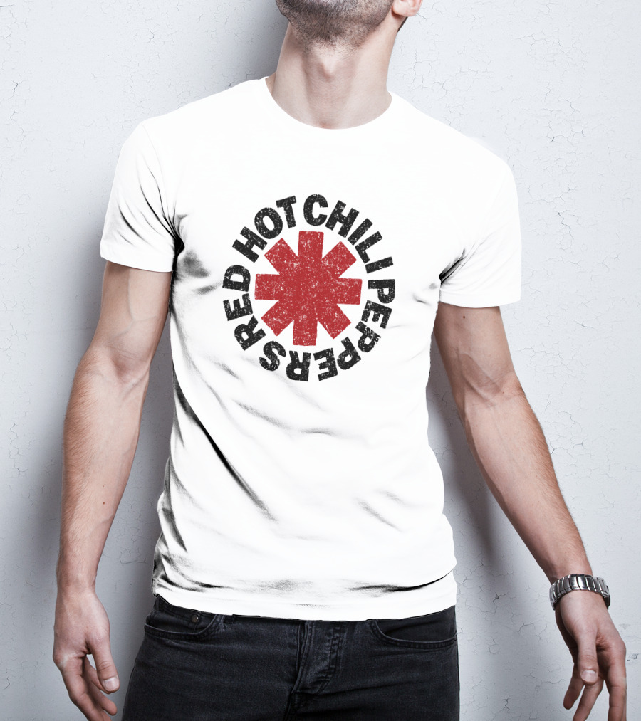 Red Hot Chili Peppers Distressed Logo Star T-Shirt