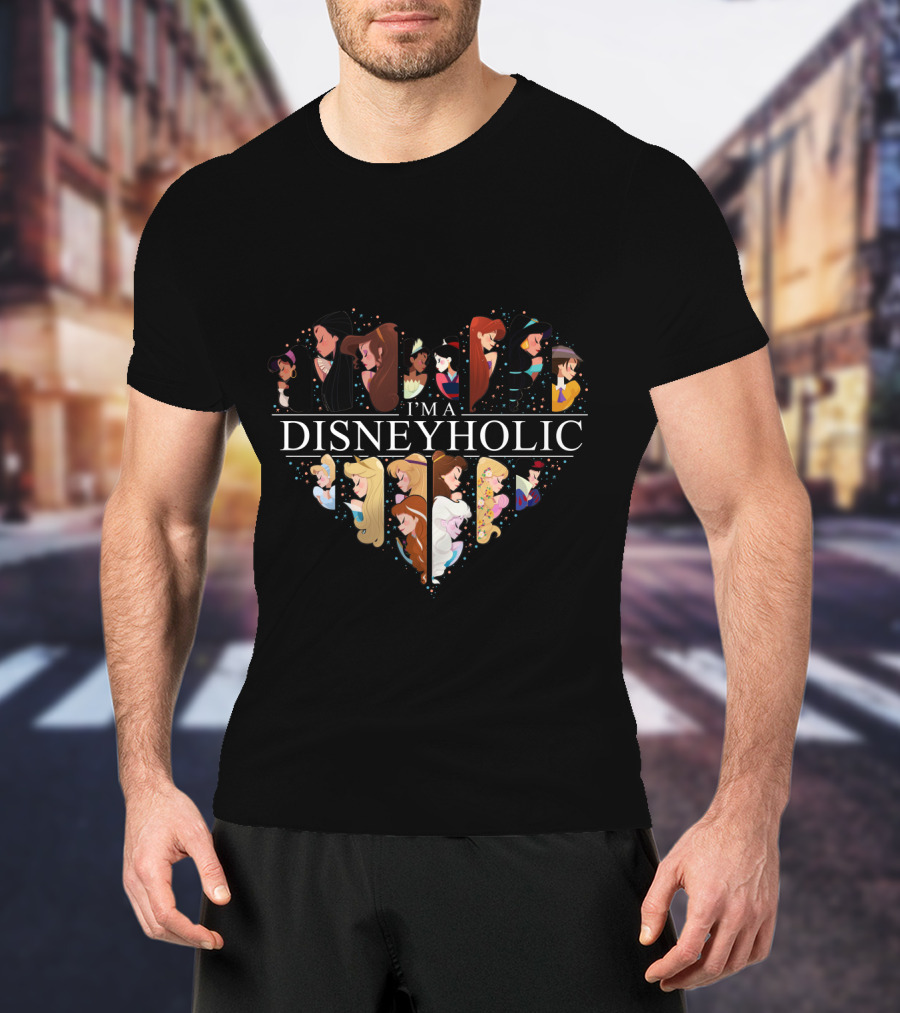 I'm A Disneyholic Heart Featuring Iconic Disney Princesses T-Shirt