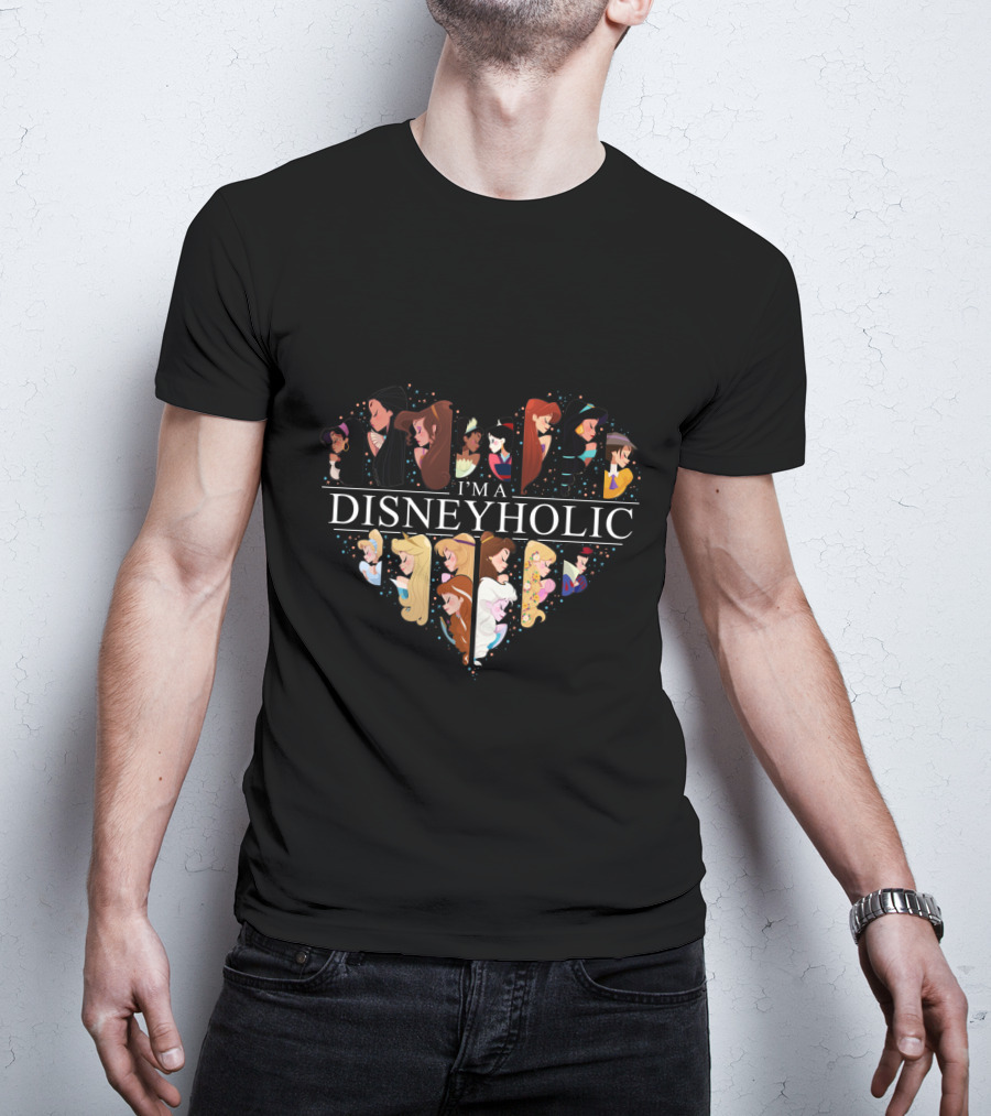 I'm A Disneyholic Heart Featuring Iconic Disney Princesses T-Shirt