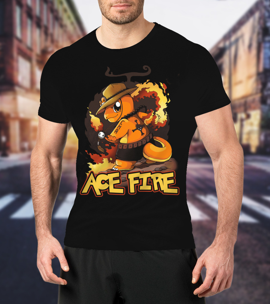 Ace Fire Charmander One Piece Crossover T-Shirt