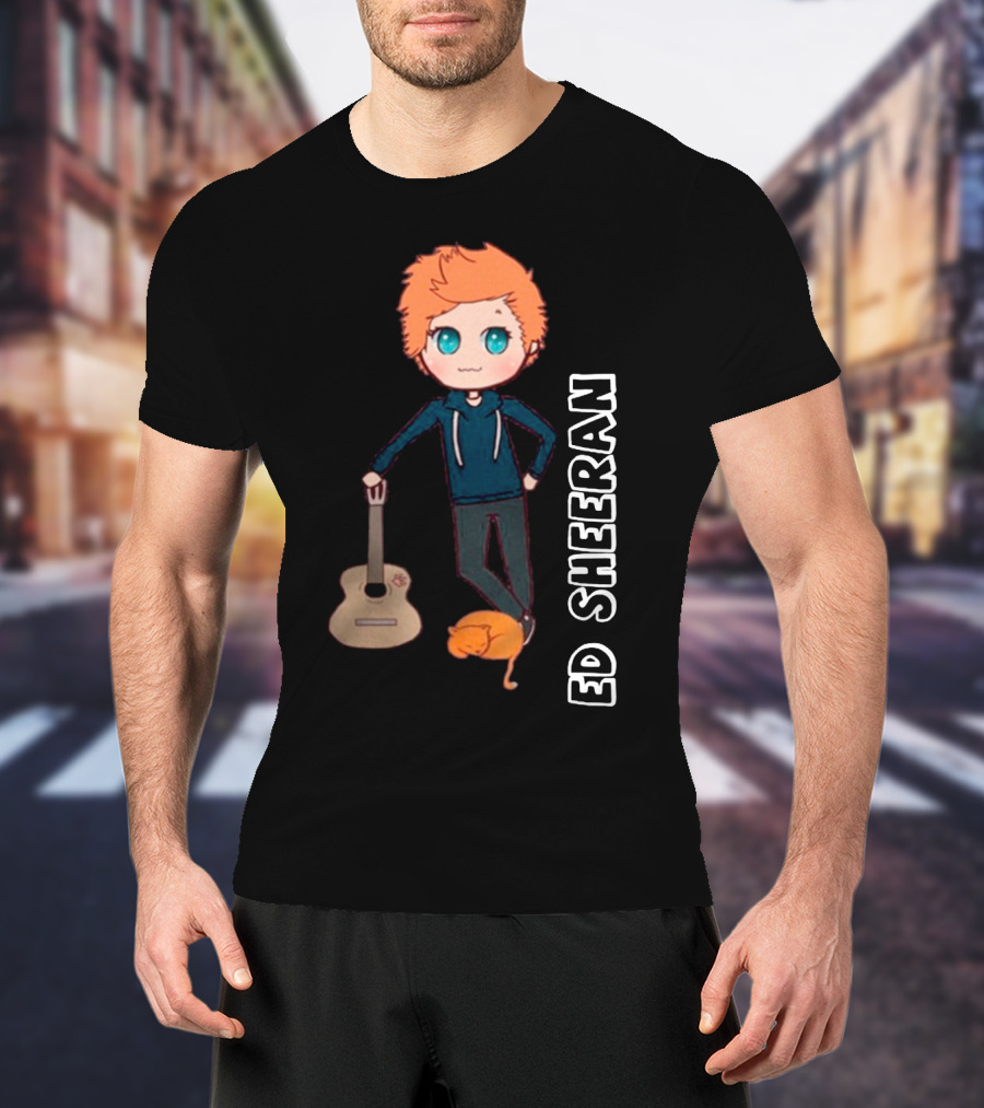 Ed Sheeran Cute Cat Guitar T-Shirt