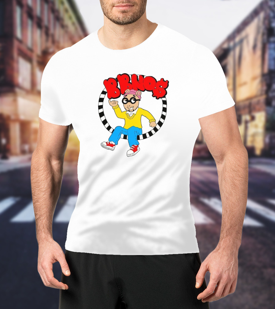 BBNO$ Arthur Style Character With Red Sneakers And Yellow T-Shirt