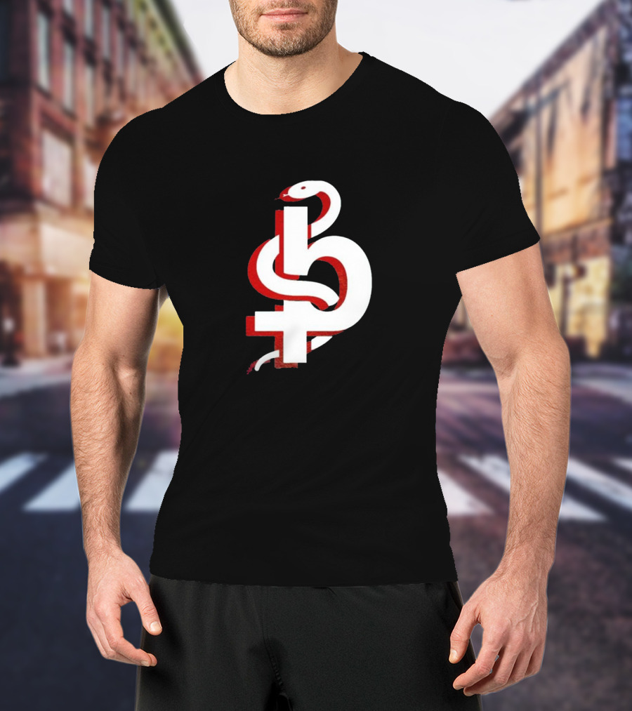 Blackbear Snake Symbol Icon With Red And White T-Shirt