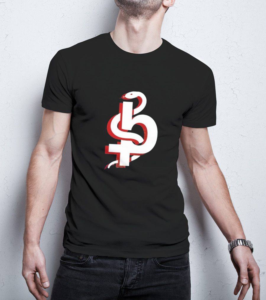 Blackbear Snake Symbol Icon With Red And White T-Shirt