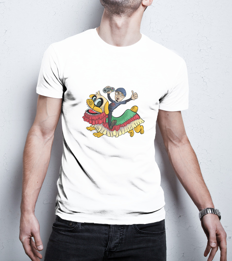 Northernlion Gamer On Lion Dance Ride With Game Controller T-Shirt