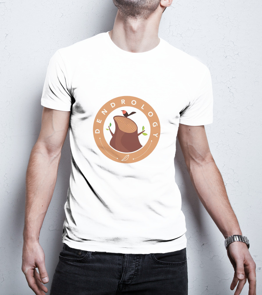 Dendrology Tree Stump With Bird Circle T-Shirt
