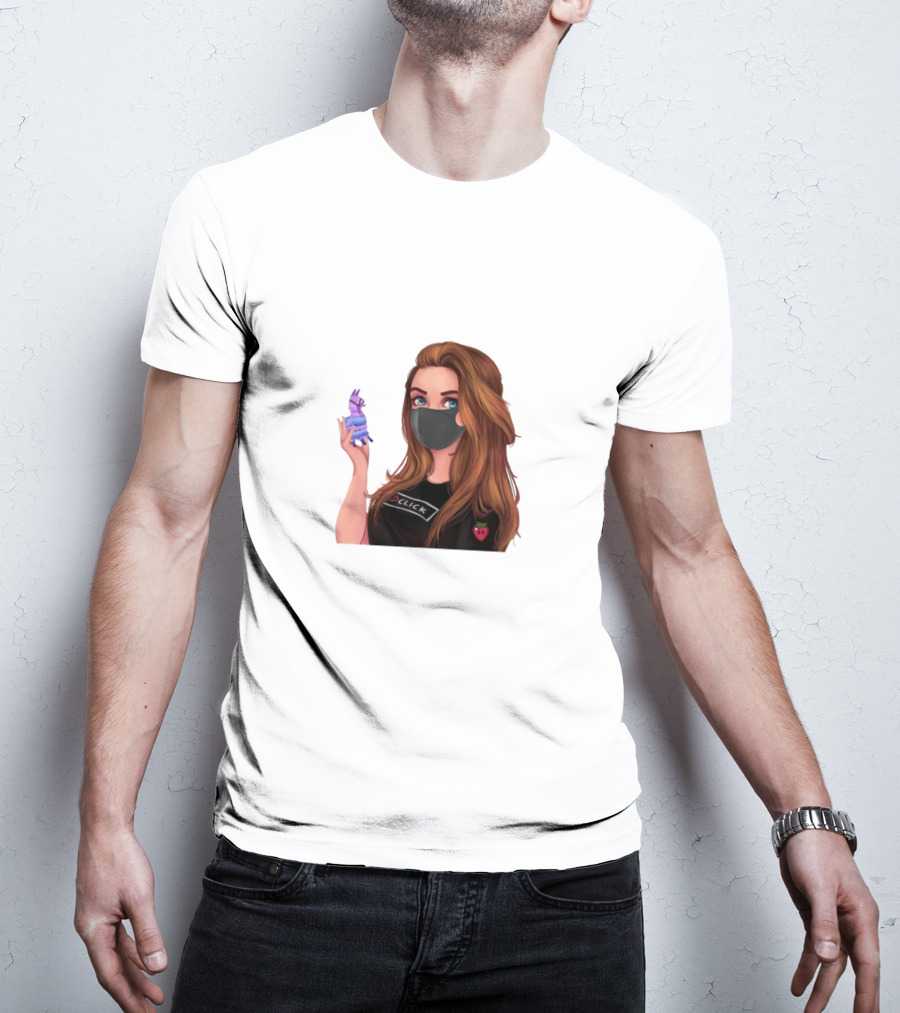 Loserfruit Click Llama Gaming Character With Mask T-Shirt