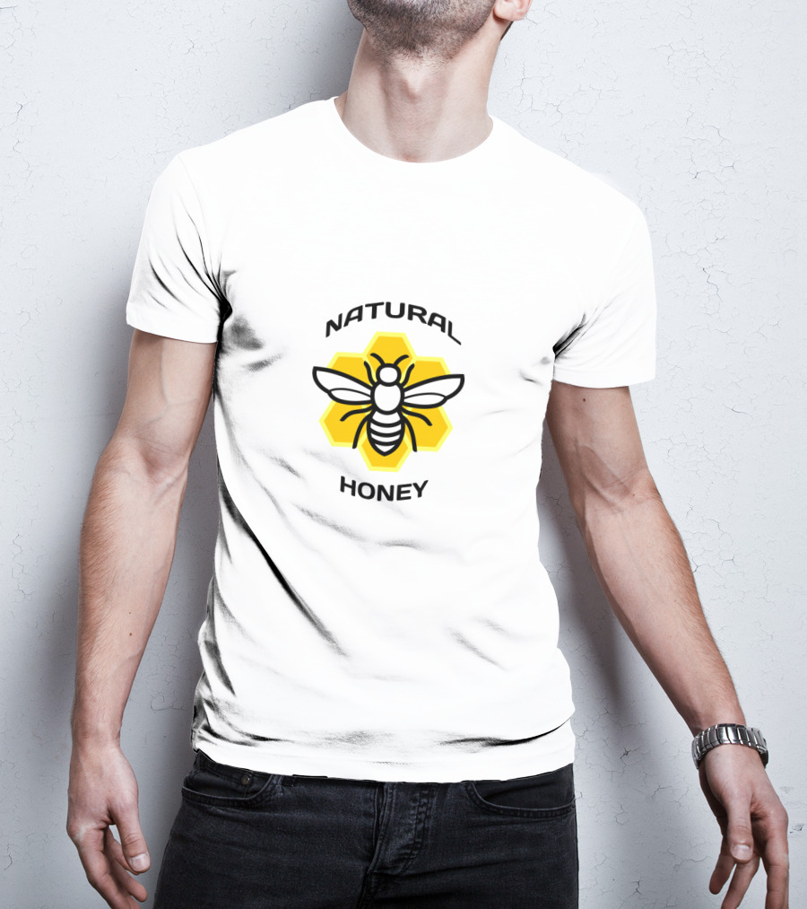 Natural Honey Bee Hexagon T-Shirt
