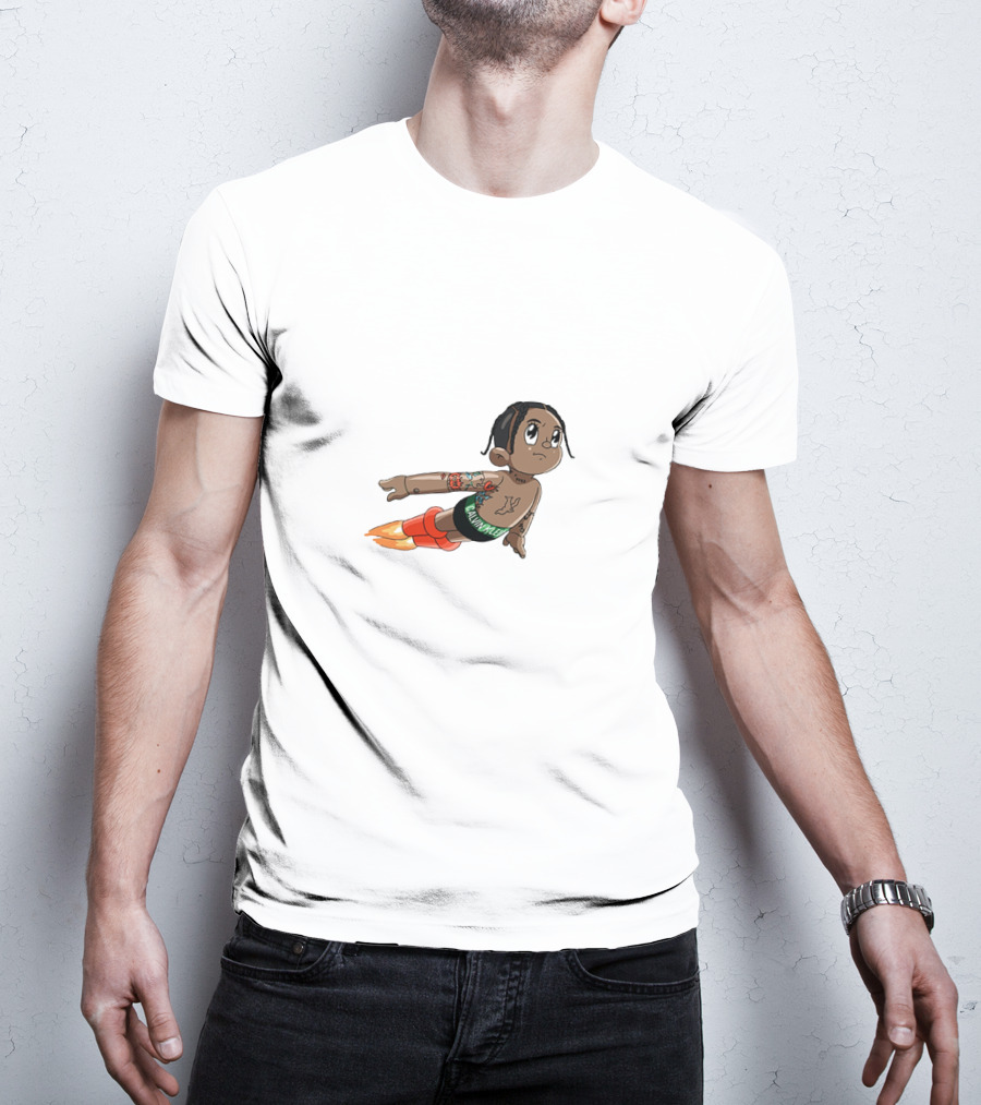 Don Toliver Cartoon Character Flying With Rocket Boots T-Shirt