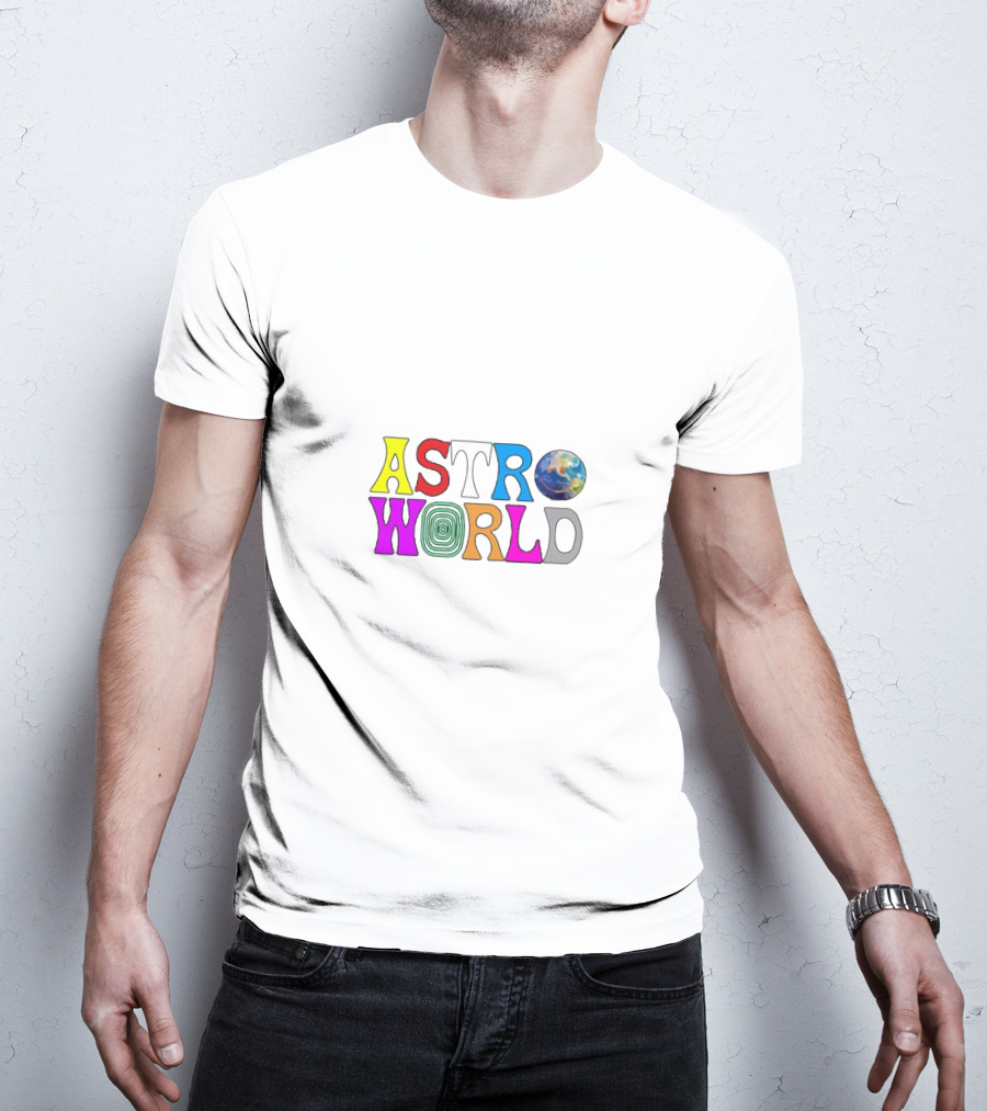ASTROWORLD Multicolor Space Theme With Globe T-Shirt