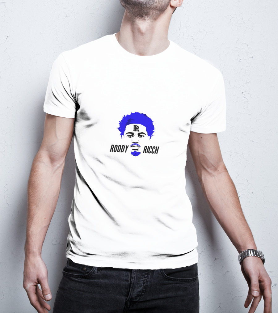 Roddy Ricch Portrait RR Blue T-Shirt