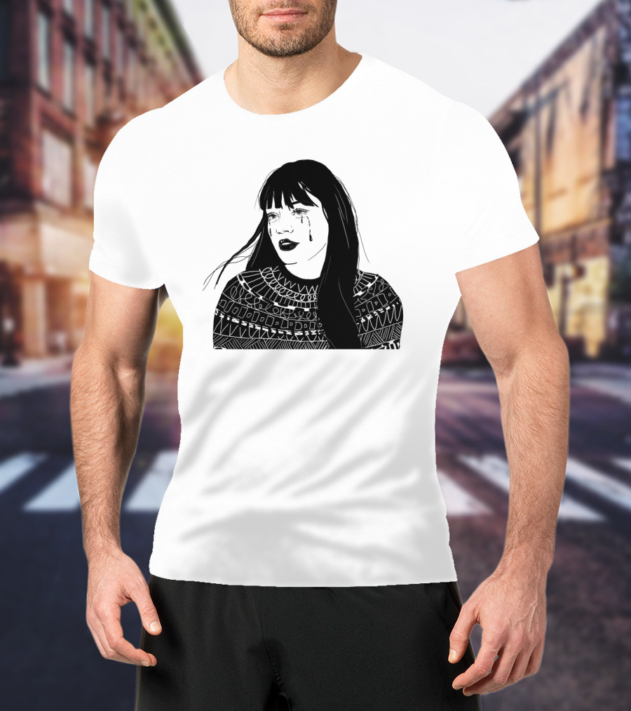 Druck Crying Woman T-Shirt