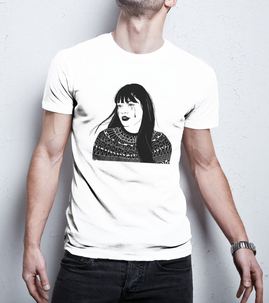 Druck Crying Woman T-Shirt