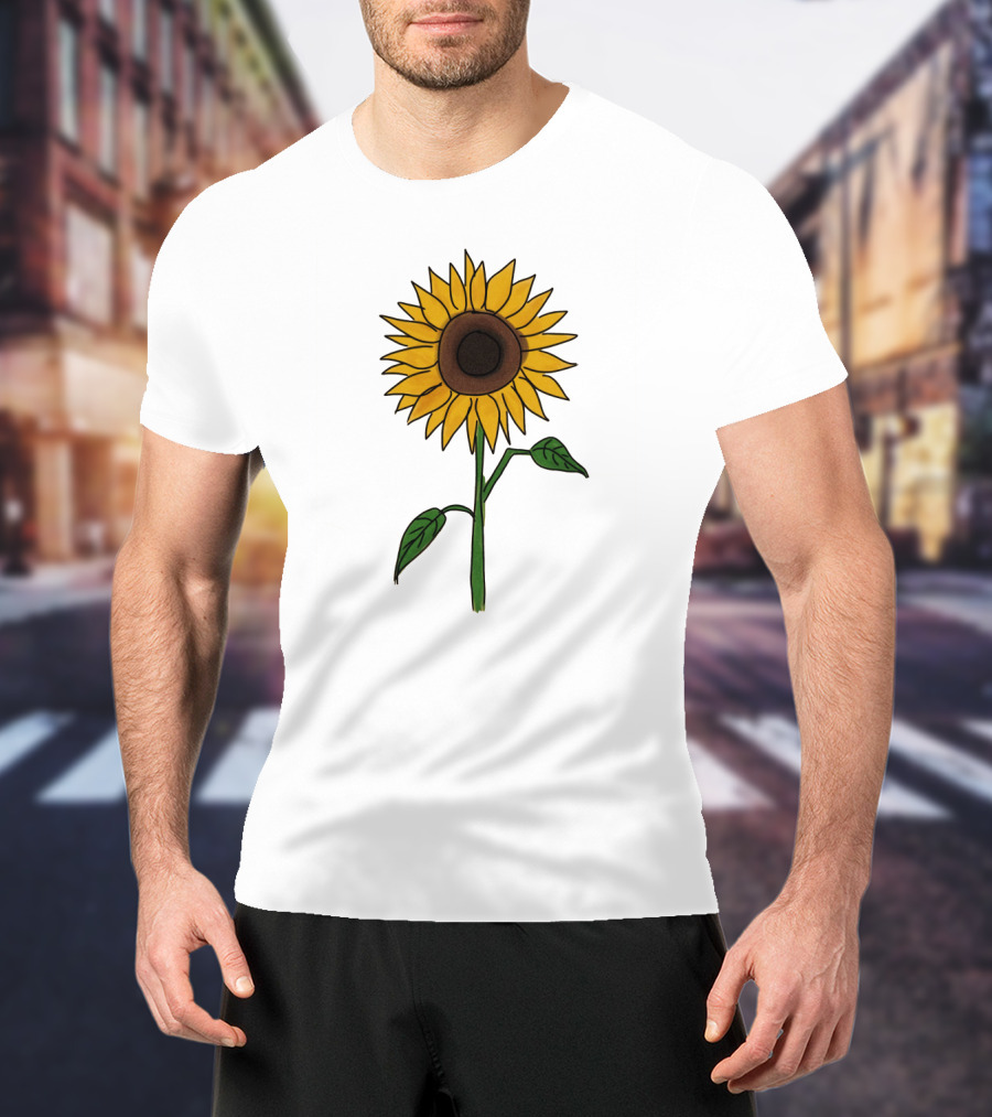 Sunflower Drawing Floral Botanical Nature T-Shirt