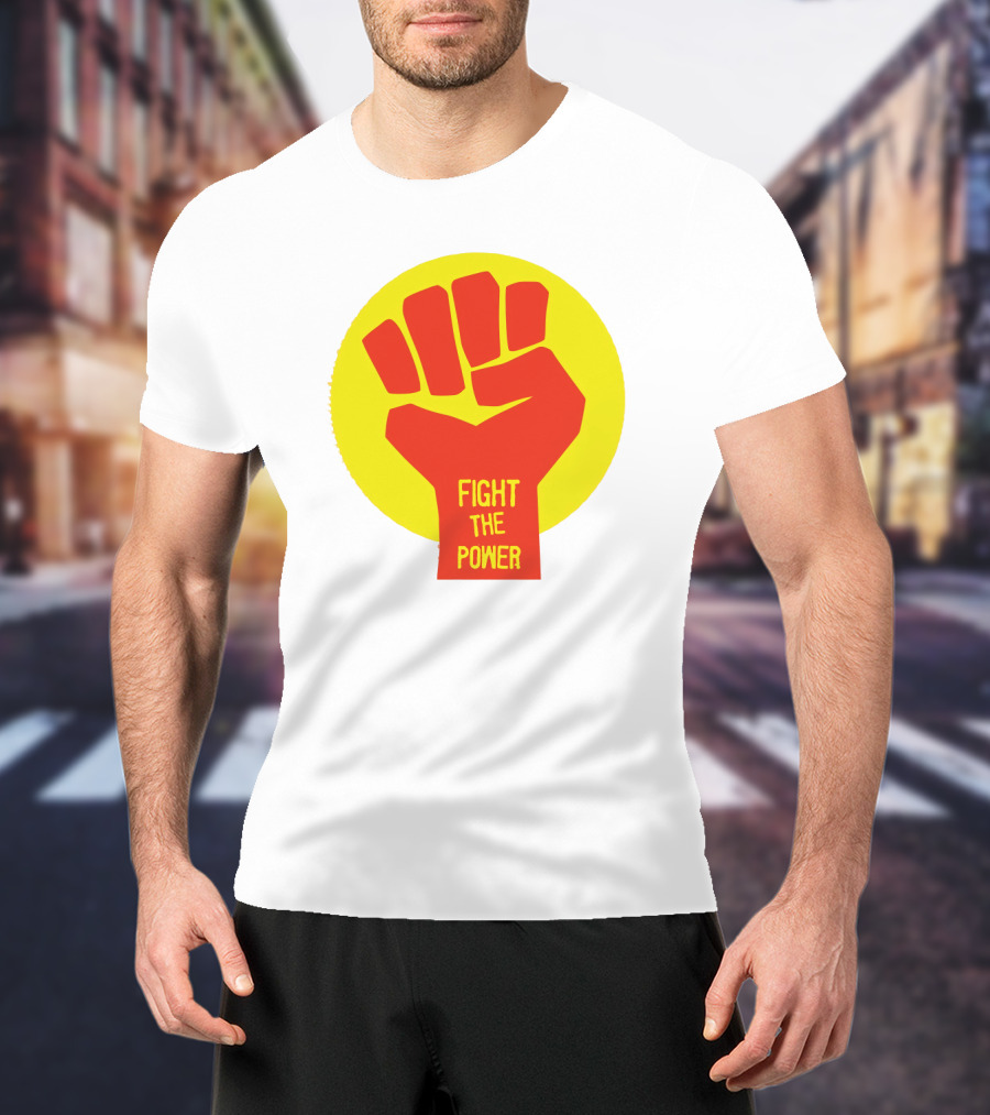 Fight The Power Fist Yellow Circle T-Shirt