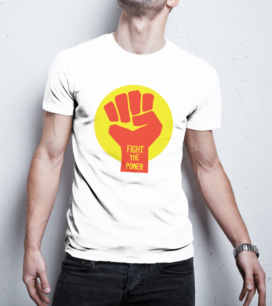 Fight The Power Fist Yellow Circle T-Shirt