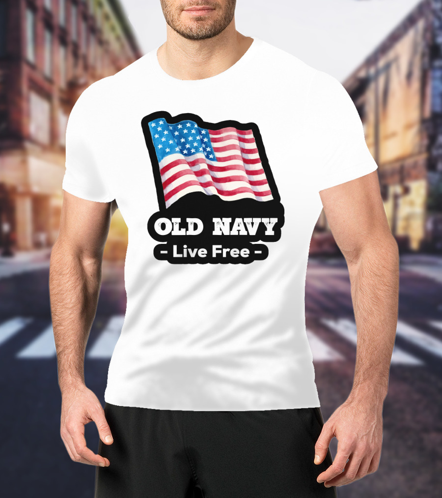 Old Navy Live Free American Flag T-Shirt
