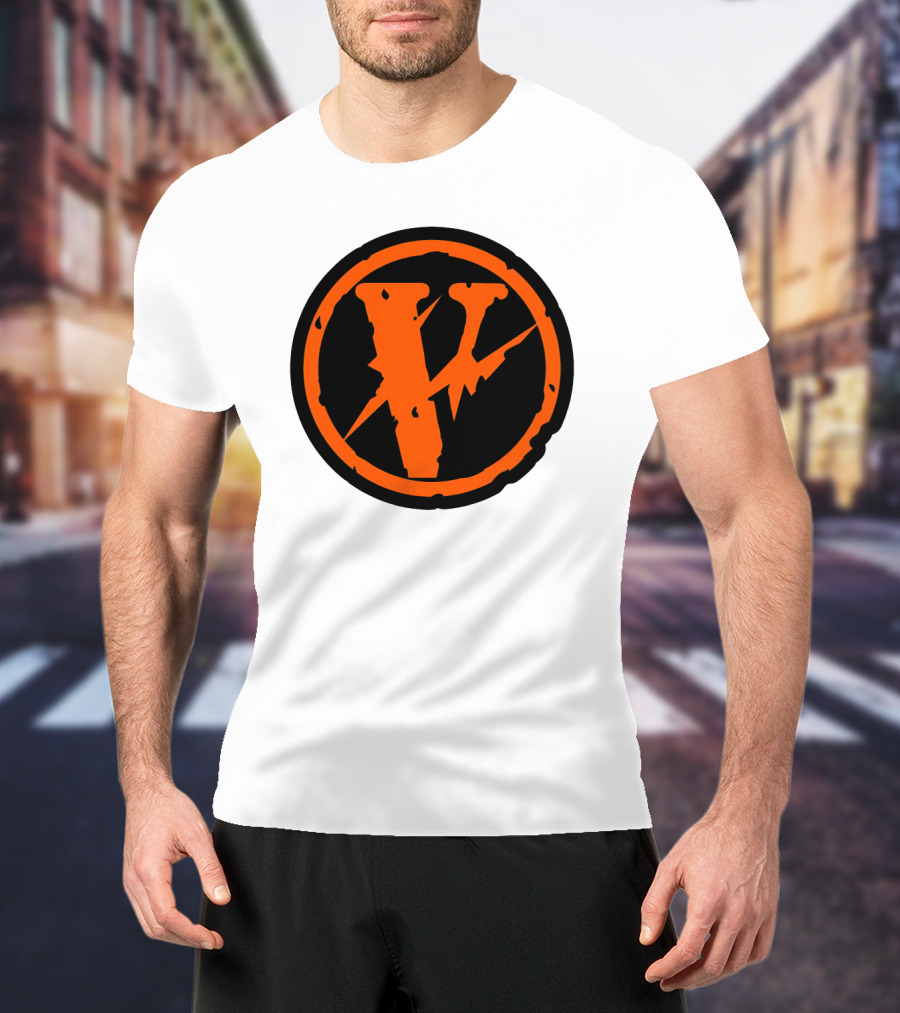 Vlone Iconic V In Orange Circle T-Shirt