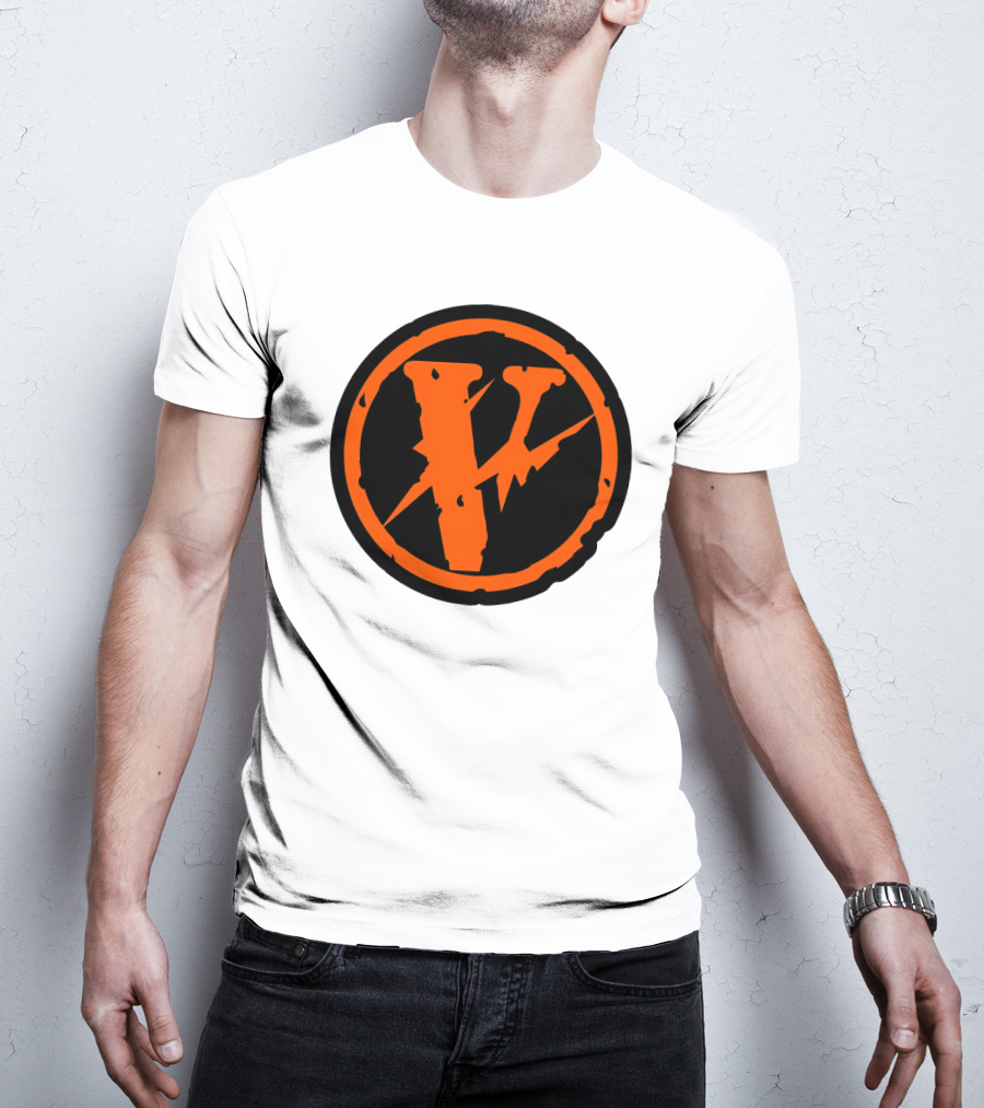 Vlone Iconic V In Orange Circle T-Shirt