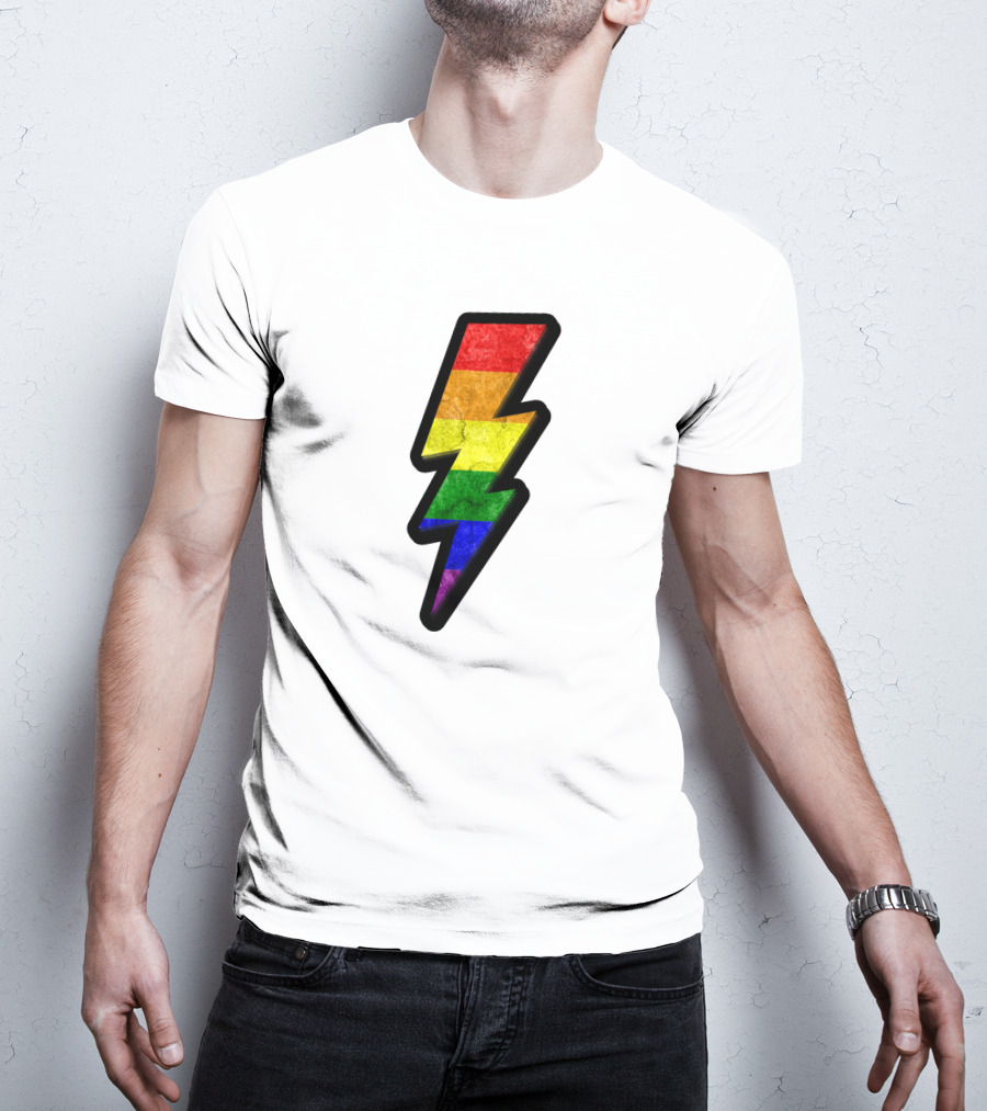 Rainbow Lightning Bolt Pride Colors T-Shirt