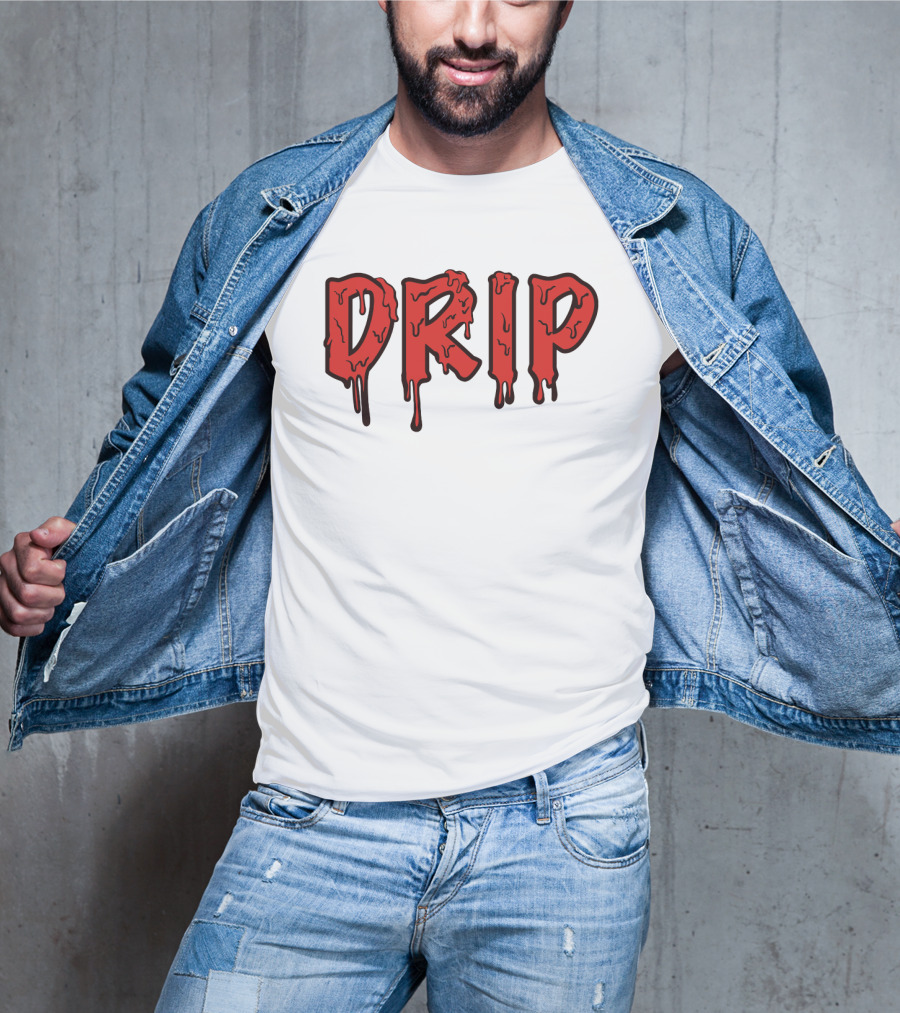 Drip Melting Text Fashion Trend T-Shirt