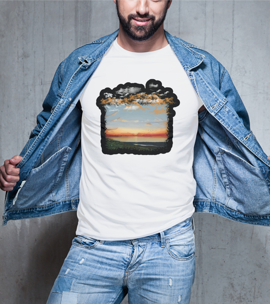 Big Assawoman Bay Sunset Landscape Scene T-Shirt