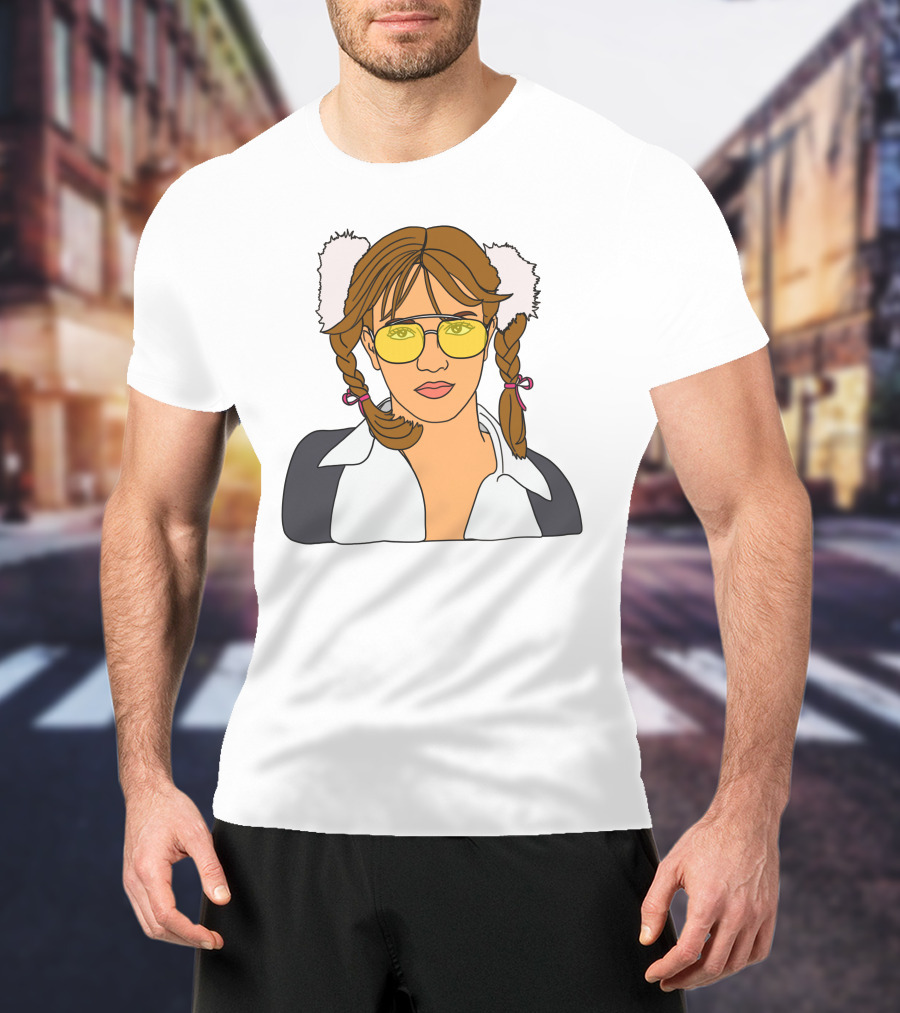 Britney Spears Iconic Schoolgirl Look With Yellow Glasses And Braids T-Shirt